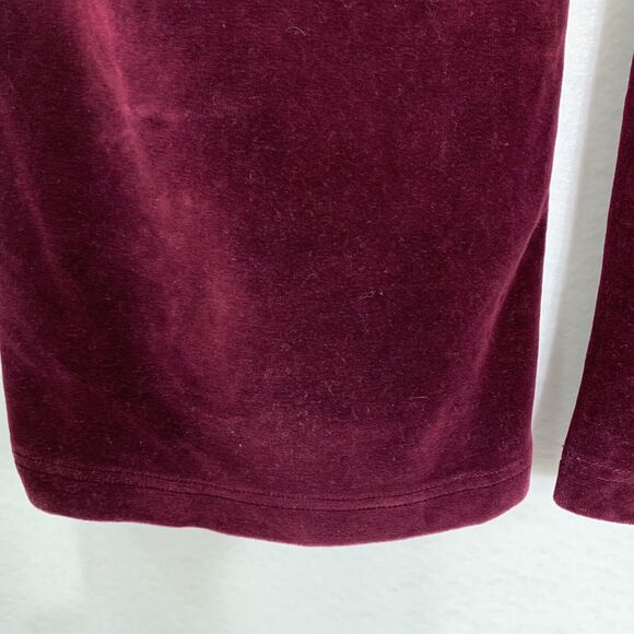 Lauren Ralph Lauren Pant Women L Maroon Red Velvet Pocket Straight Preppy Comfy - Picture 10 of 11